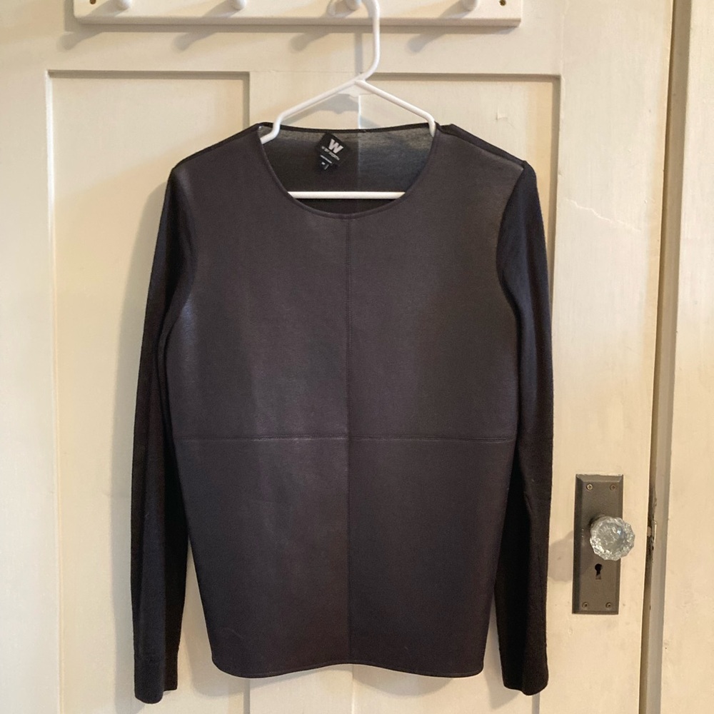 W by Worth faux leather longsleeve top